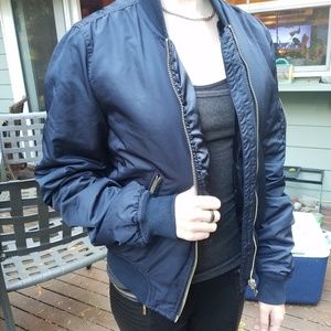 TOP SHOP Navy blue bomber style jacket
